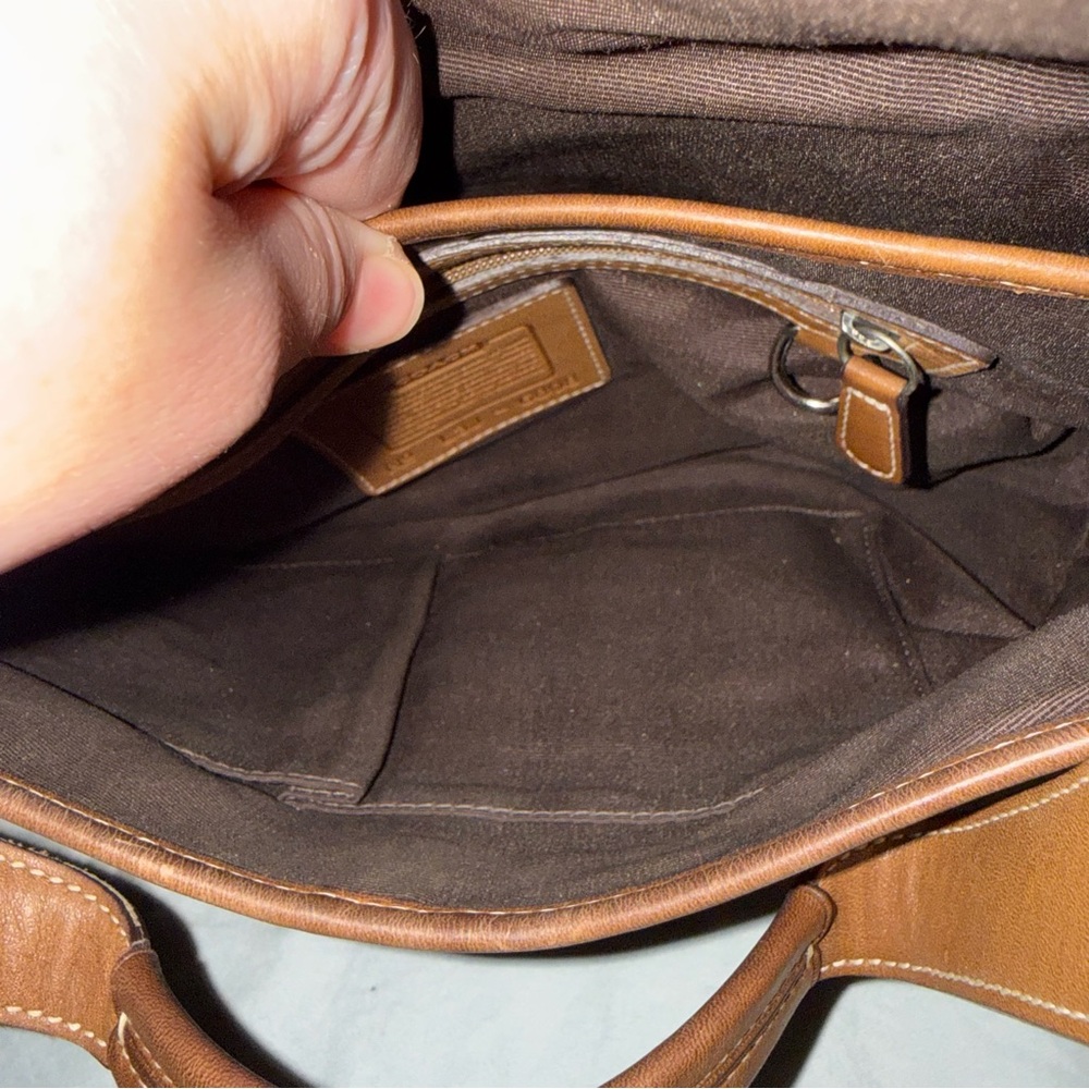 Coach 6808 Vintage Soho Tan Leather and Signature C Canvas Shoulder Tote Bag - Picture 14 of 16